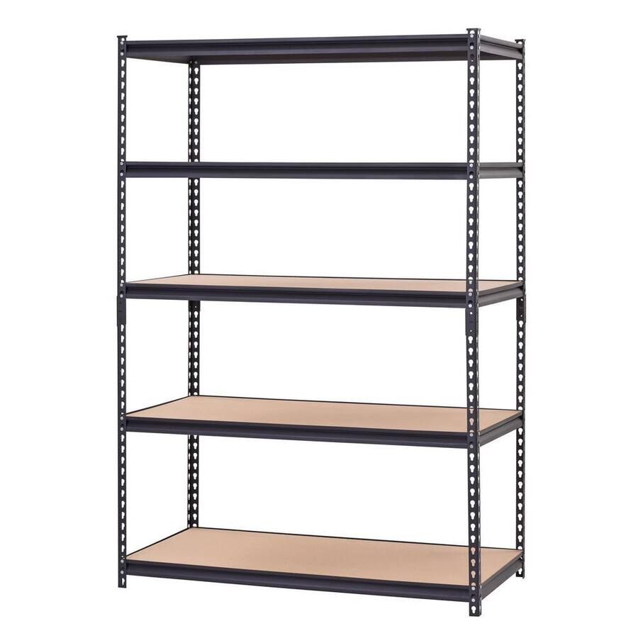 Muscle Rack 5-Tier Heavy Duty Steel Garage Storage Shelving Unit in Black (48 in. W x 72 in. H x 24 in. D)