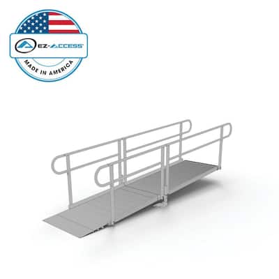 PATHWAY 10 ft. Straight Aluminum Wheelchair Ramp Kit with Solid Surface Tread and 2-Line Handrails