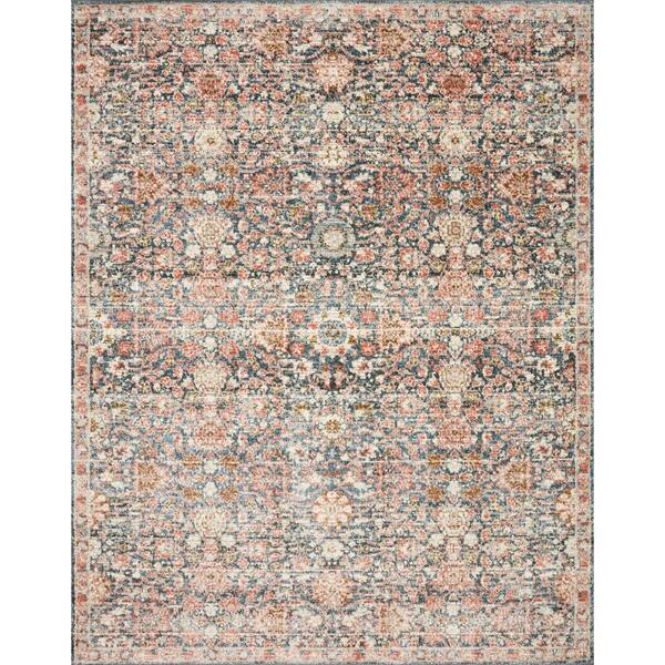 Loloi Saban Navy/Rust 3 ft. 9 in. x 5 ft. 9 in. Bohemian Floral Area Rug