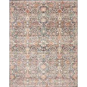Saban Navy/Rust 2 ft. 7 in. x 4 ft. Bohemian Floral Area Rug