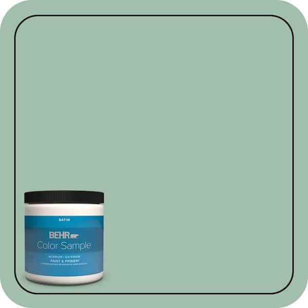 BEHR PREMIUM PLUS 8 oz. #MQ6-13 Spring Reflection Satin Enamel Interior/Exterior Paint & Primer Color Sample