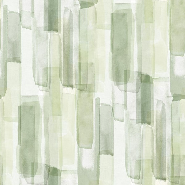 Watercolor Glass Olive Green Peel and Stick Wallpaper