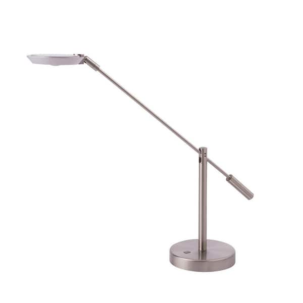 Kendal Lighting IGGY 22.8 in. Satin Nickel Dimmable Task and Reading Lamp