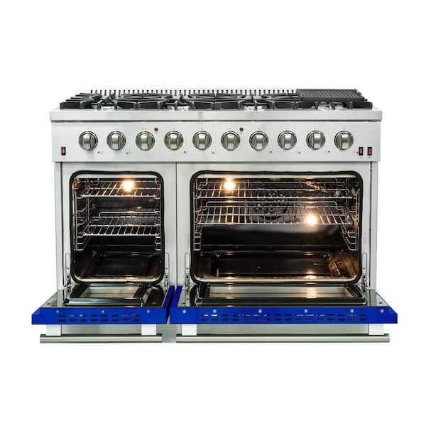 Forno 48 in. 6.58 cu. ft. Freestanding Double Oven Gas Range with