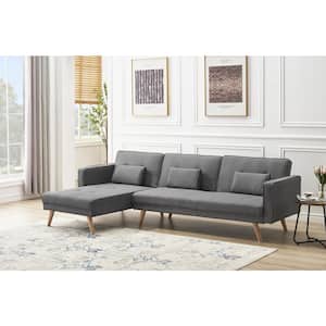 104.5 in. Gray Cotton Twin Sleeper Size Sofa Bed Folding Sofa