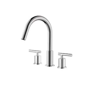 Lodosa 8 in. Widespread Double Handle Bathroom Faucet in Polished Chrome