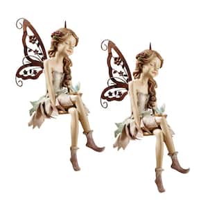 Fannie the Fairy Sitting Statue Set (2-Piece)