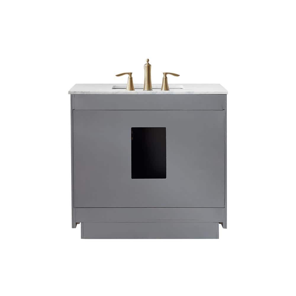 Gray 36" Single Vanity with Marble Countertop