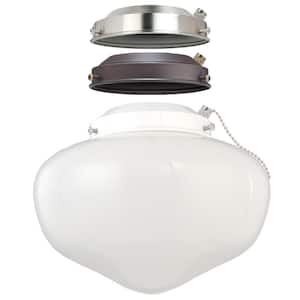 1-Light LED Schoolhouse Ceiling Fan Light Kit