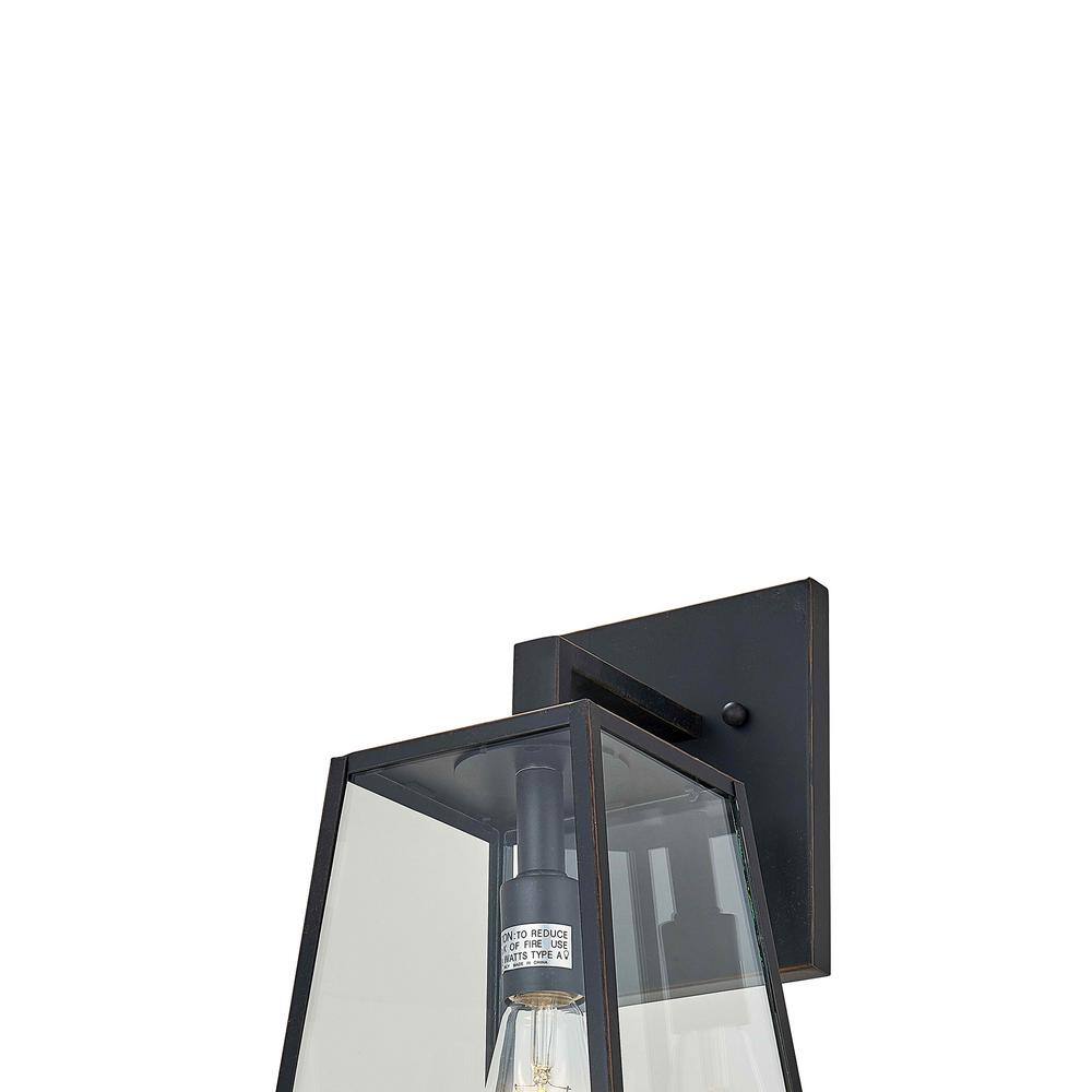 Bronze Dimmable Lantern Sconce with Clear Glass