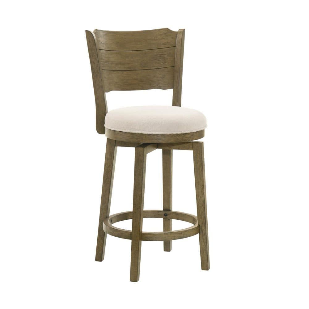 Winsley 39.63 in. H Swivel White/Putty Brown High Back Wood Bar Stool with Boucle Fabric Seat-Set of 3 price history on PriceWatchPro