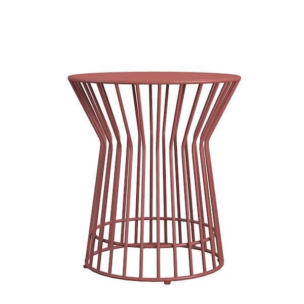 Novogratz Roberta Persimmon Metal Outdoor Side Table