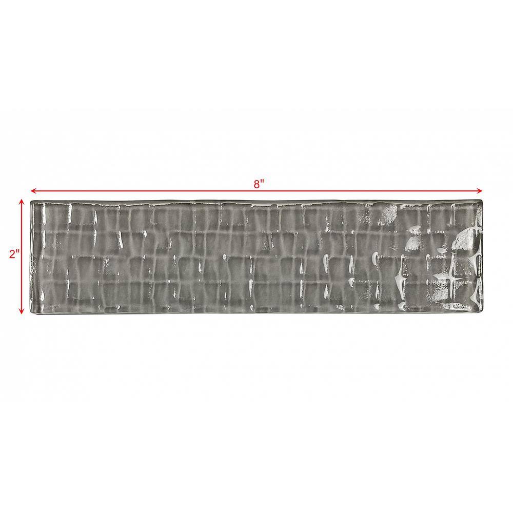 Coastal Style Glossy Pebble Gray Subway 2 in. x 8 in. Textured Glass Wall Tile (0.111 sq.ft/Piece) -  ABOLOS, AHMMEC0208-PE