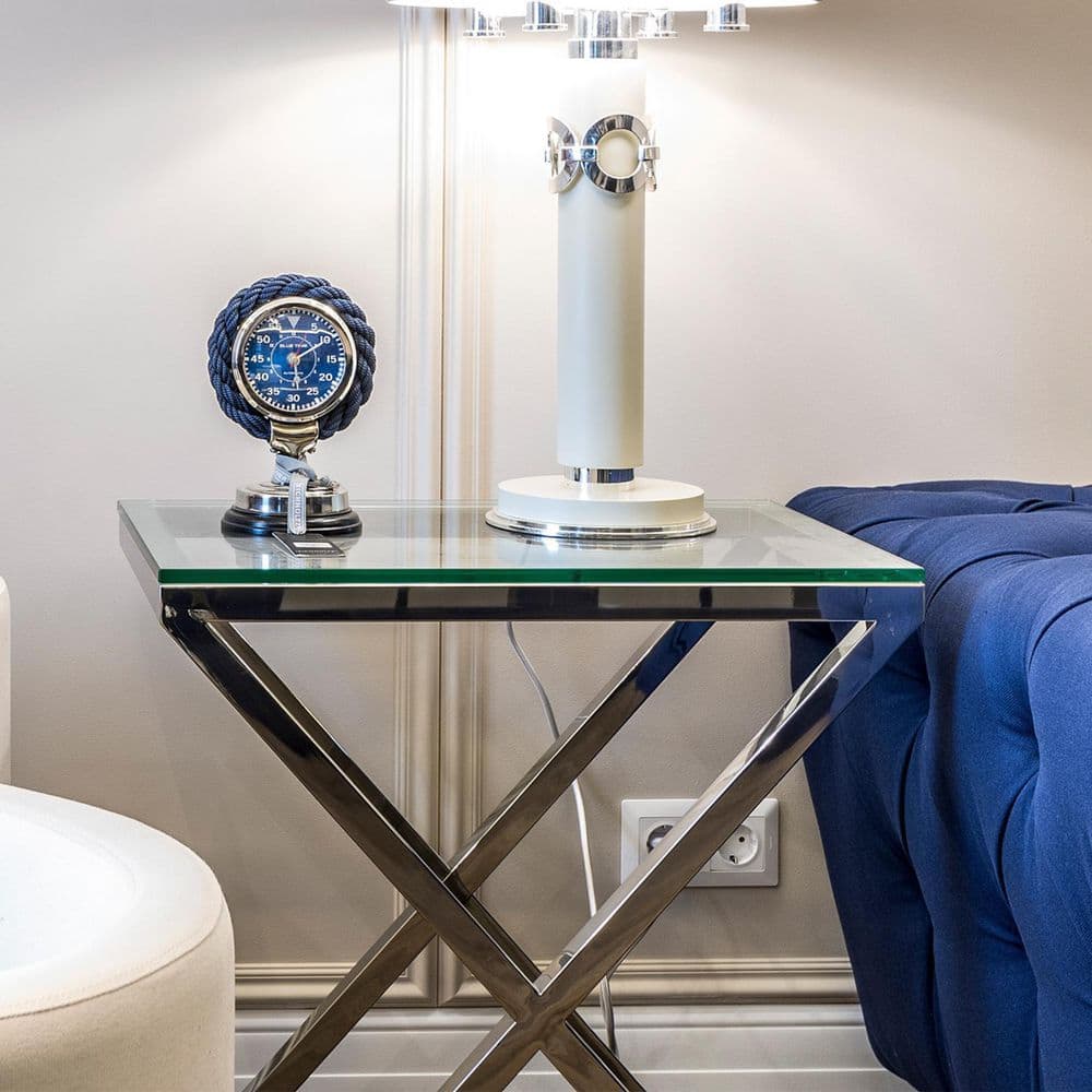 12" Clear Tempered Glass Square Table Top with Polished Edges