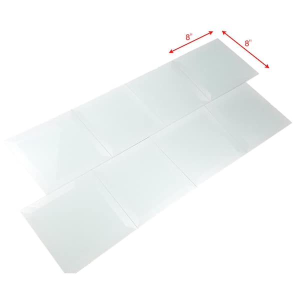 Frosted Elegance Glossy Green Blue Beveled Square 8 in. x 8 in. Glass Wall Tile (2.66 sq. ft./Case)