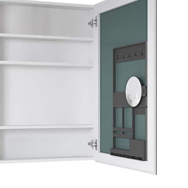 24 in. W x 36 in. H Rectangular Engineered Wood Medicine Cabinet with Mirror and Right Opening Door