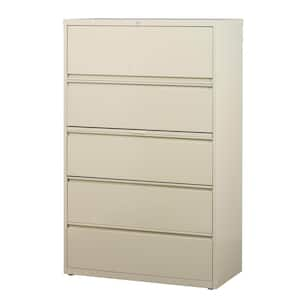 36 in. W x 68 in. H x 19 in. D 3-Shelves Welded Steel Freestanding Cabinet in Putty