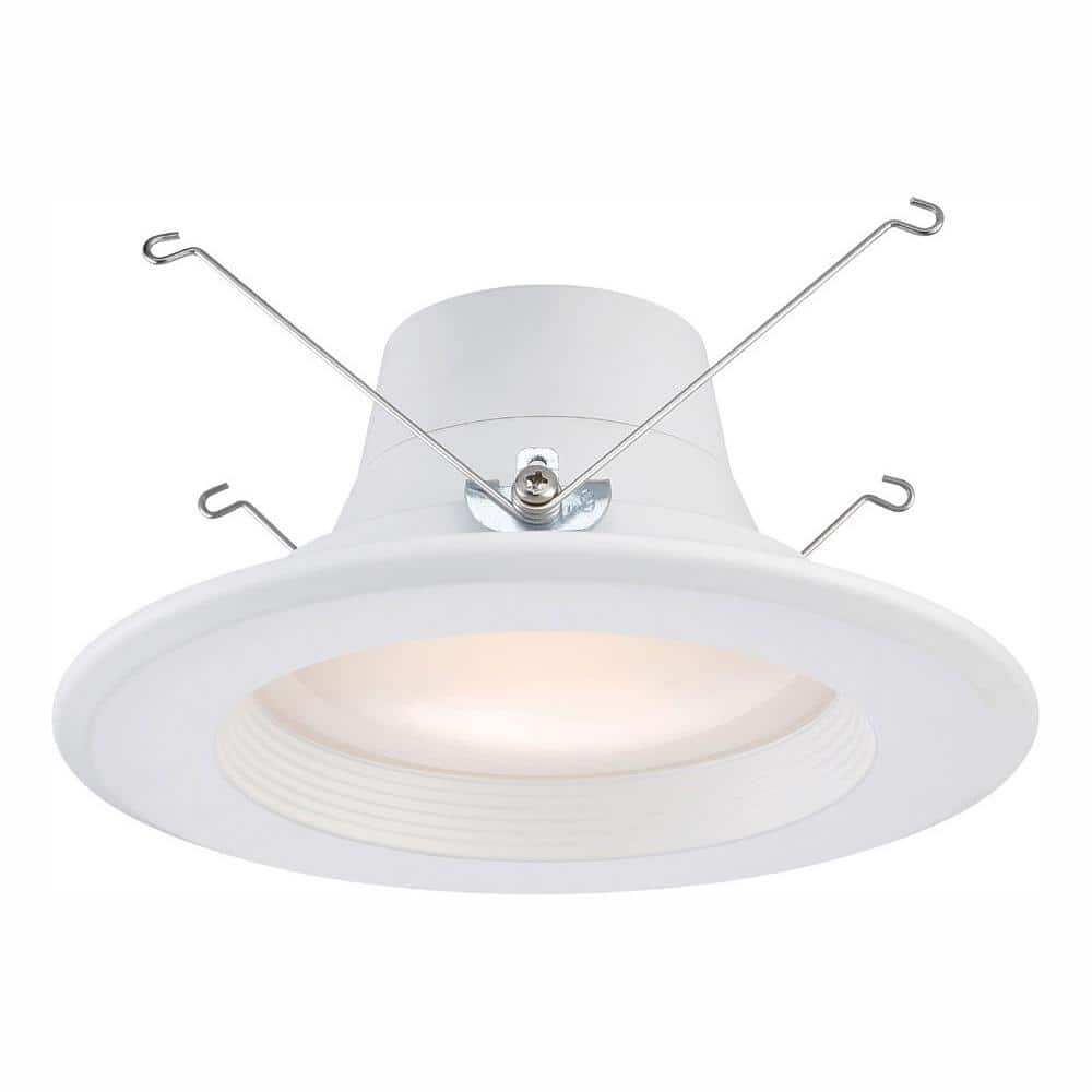 Commercial Electric 6 In And 5 In White Integrated Led Recessed Can Light Trim 6 Pack Cer69093wh27 6 The Home Depot