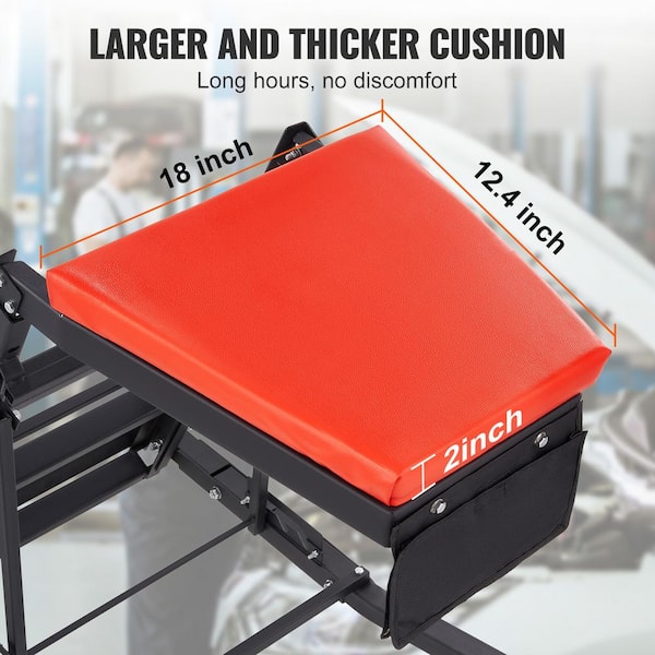 Automotive Top Creeper, with Adjustable Height 48 in. to 76 in., 400 LBS. Capacity High Creeper, 4 Swivel Caster Wheels