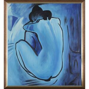 Blue Nude by Pablo Picasso Spoleto Bronze Framed People Oil Painting Art Print 40 in. x 52 in.