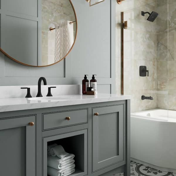 Vaneri 2-Handle 8-20 .Widespread Bathroom Faucet Matte Black