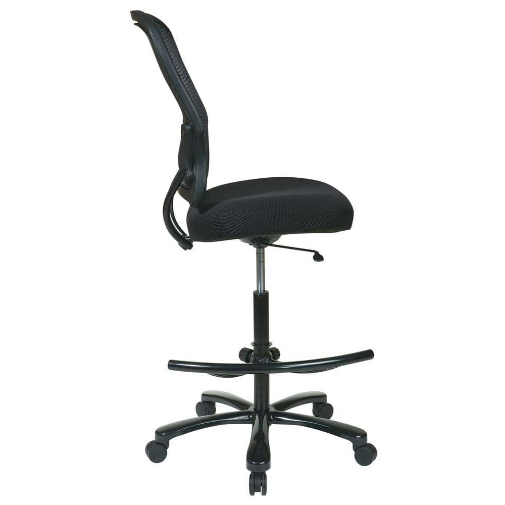 Black Mesh Ergonomic Drafting Swivel Chair with Footrest