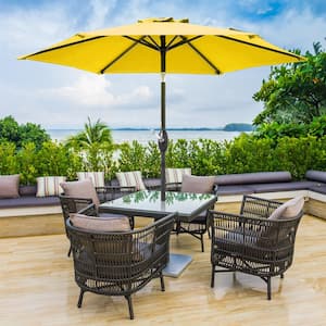 7.5 ft. Patio Market Umbrellas with Crank and Tilt Button in Yellow