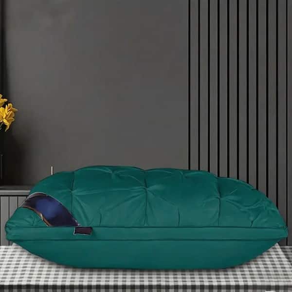 Atrovirens Bread Shape Pillows Pleated Top and Flat Bottom Down Polyester Fluffy and Soft Hotel Pillows (Set of 1)