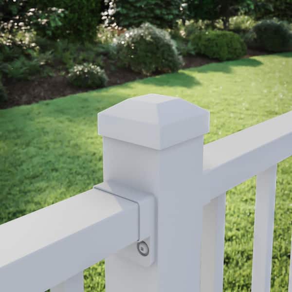 2-1/2 in. x 2-1/2 in. Textured White Aluminum Post Cap