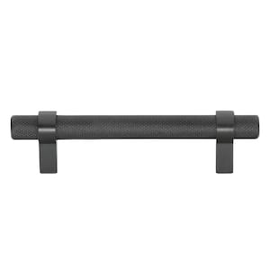 3-3/4 in. (96 mm ) Center-to Center Matte Black Knurled Bar Pull (10-Pack )