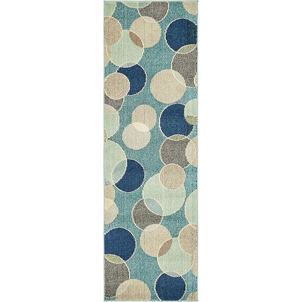 Chromatic Seaside Blue 2' 2 x 6' 7 Runner Rug