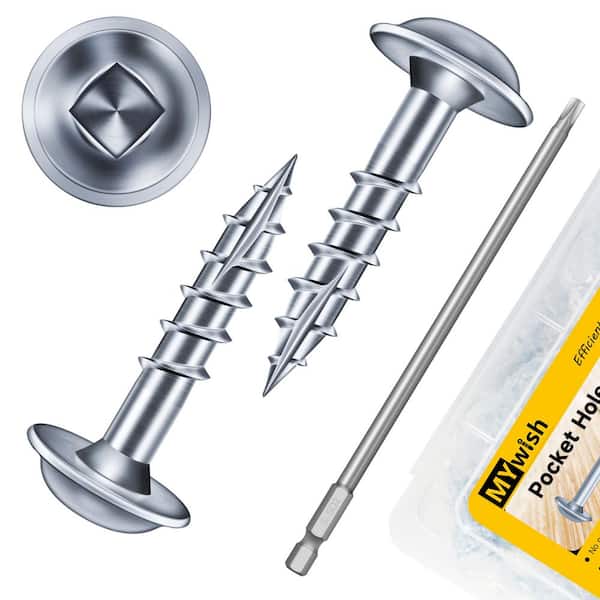 100-Pack #8 x 1 in. Zinc-Plated Self-Drilling Square Drive Washer Head Wood Screw
