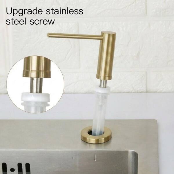 Wudkey Champagne Gold Kitchen Sink Soap Dispenser with Built in