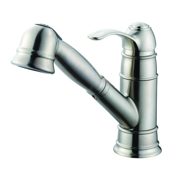 Artisan Premium Single-Handle Pull-Out Sprayer Kitchen Faucet in Satin Nickel
