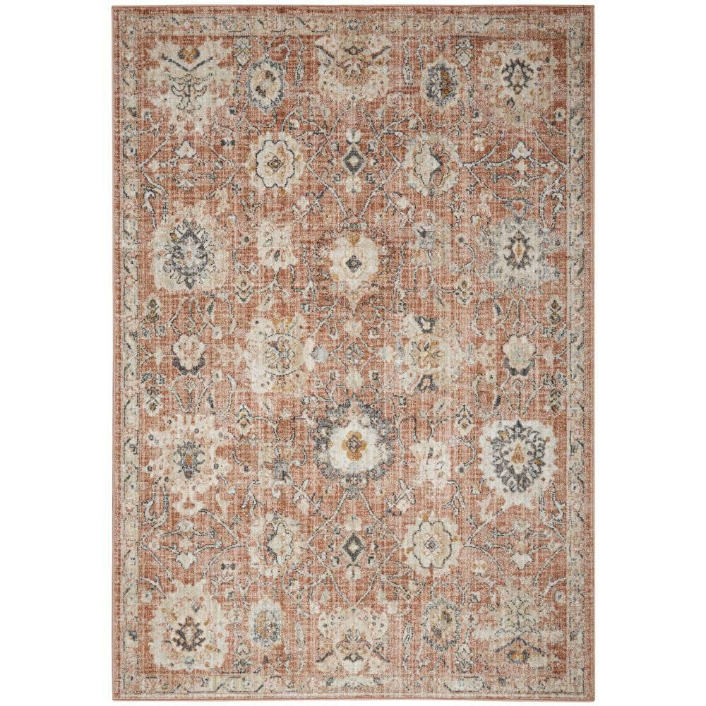 Oushak Home Rust 4 ft. x 6 ft. Floral Traditional Area Rug price history on PriceWatchPro