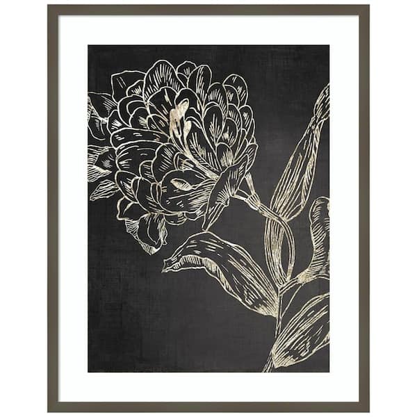 Amanti Art Golden Flower Folklore II by Asia Jensen 1-Piece Framed Giclee Animal Art Print 33 in. x 26 in.