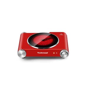 Portable Single Burner 7.6 in. Red Infrared Ceramic Electric Stove 1200-Watt Electric Hot Plate