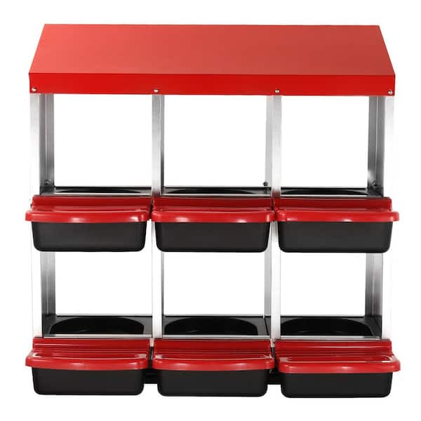 30-45 in. Chicken Nest Box, 6-Compartment, Stable, Corrosion-Resistant Metal Nesting Boxes, for Different Chicken Breeds