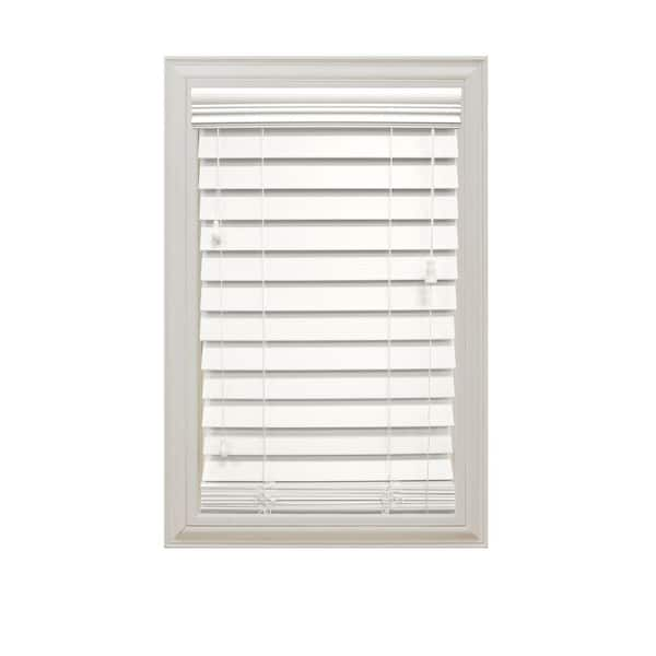 Home Decorators Collection White 2-1/2 in. Premium Faux Wood Blind - 11 in. W x 48 in. L (Actual Size 10.5 in. W x 48 in. L )