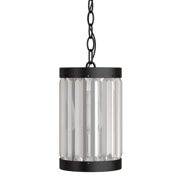 1-Light Oil Rubbed Bronze Mini Pendant Light Fixture with Glass Shade