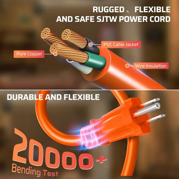 DEWENWILS 25 ft. 16 / 3 AWG SJTW 13 Amp Hand Wind Retractable
