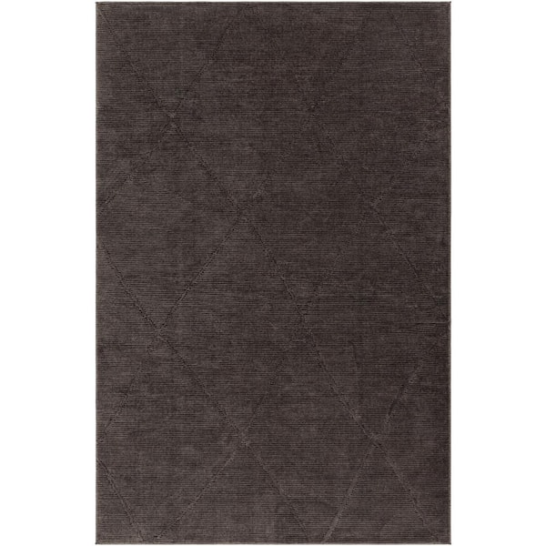 Livabliss Alder Charcoal 6 ft. x 9 ft. Trellis Indoor Machine-Washable  Area Rug
