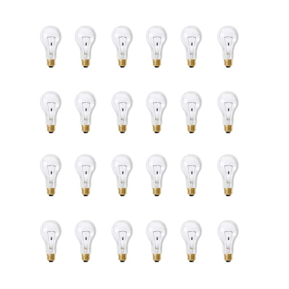 200-Watt A21 Utility High Brightness Clear Glass E26 Medium Base Incandescent Light Bulb, Soft White 2700K (24-Pack) price history on PriceWatchPro