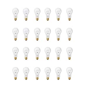 200-Watt A21 Utility High Brightness Clear Glass E26 Medium Base Incandescent Light Bulb, Soft White 2700K (24-Pack)