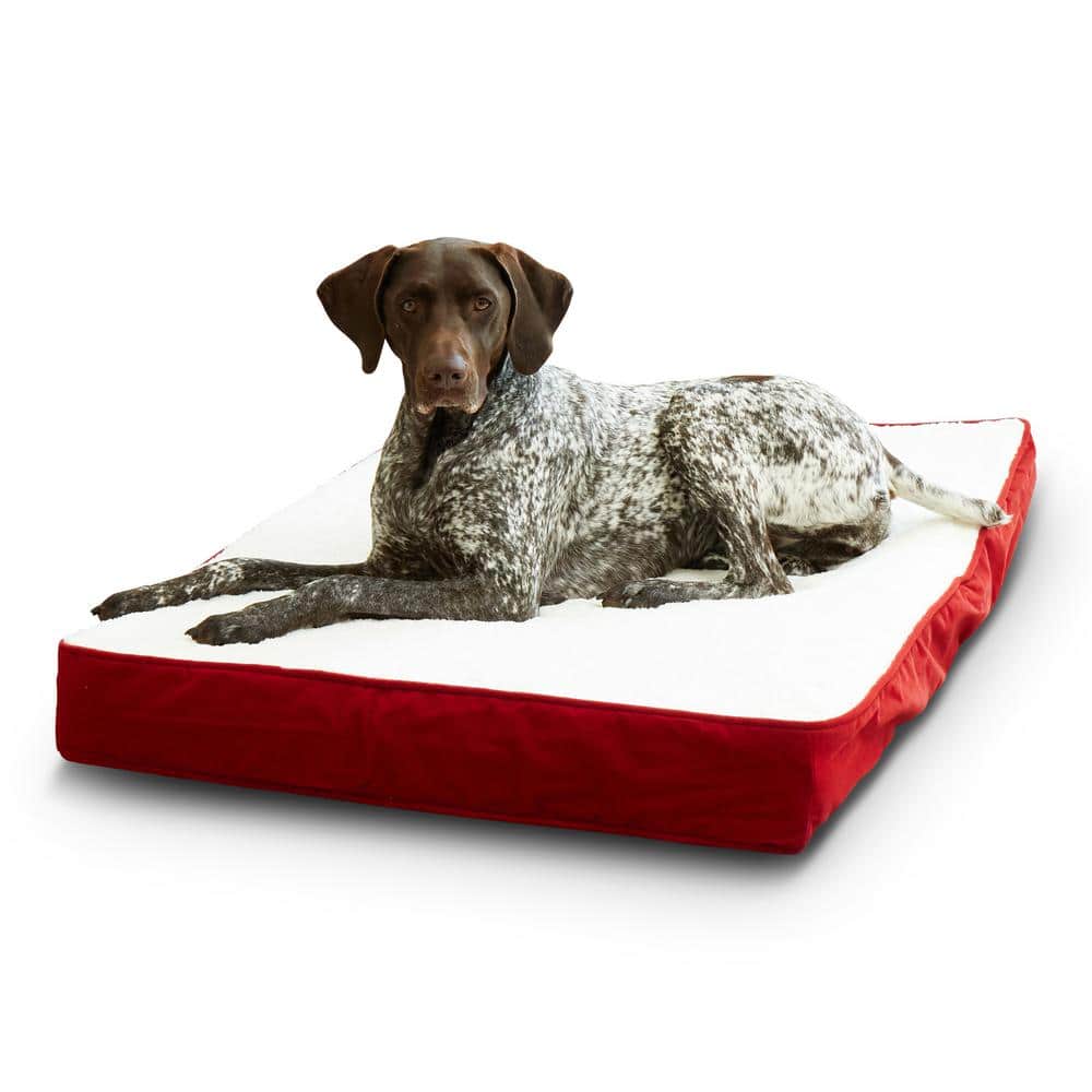 Oscar X-Large Crimson Orthopedic Dog Bed with Sherpa Panel