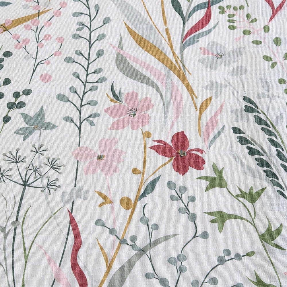 Twin White Cotton Reversible Floral Comforter Set