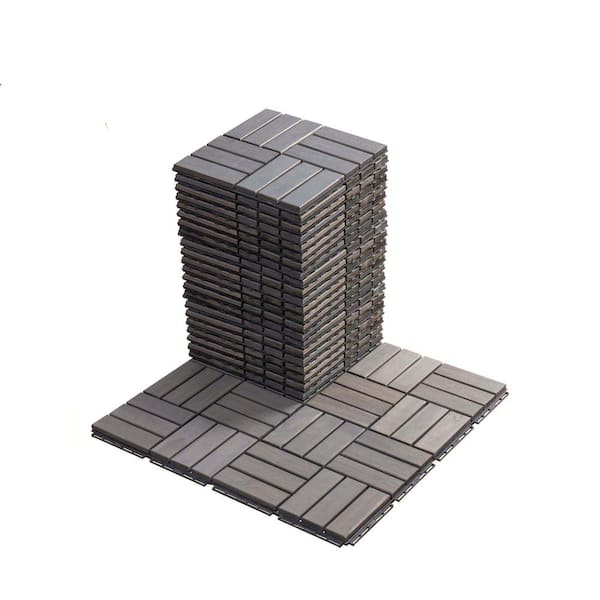 Sudzendf 12 in. x 12 in. Light Gray Square Outdoor Flooring Tiles (Pack of 30 Tiles)