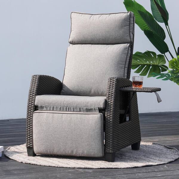 MOOR Weatherproof Outdoor Wicker Recliner with Cushion - Grand Patio