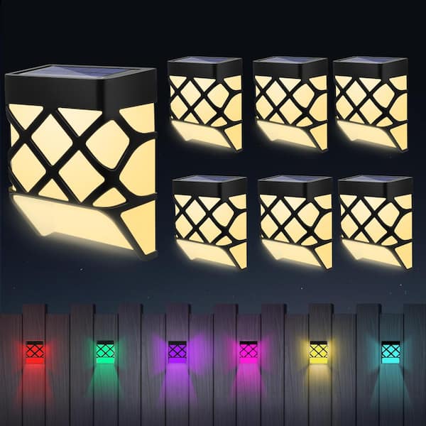 Black Integrated LED Dusk to Dawn Waterproof Decorative Deck Path Light (6-Pack)
