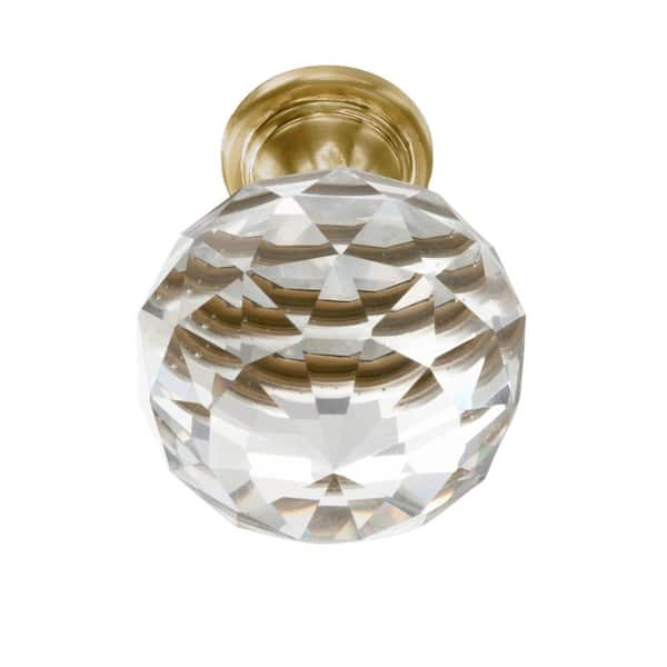 Sumner Street Home Hardware Chloe 1-1/8 in. Glass Satin Brass Cabinet Knob  RL001981 - The Home Depot